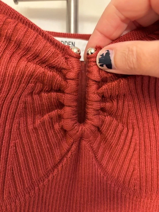 Madden NYC Ribbed Knit Long Sleeve Sweater Dress Size Medium Red Y2K Graduation - Picture 5 of 7